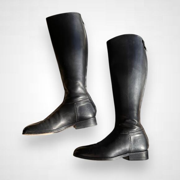 Alberto Fasciani black Leather riding boots 36 1/2 - Picture 1 of 7